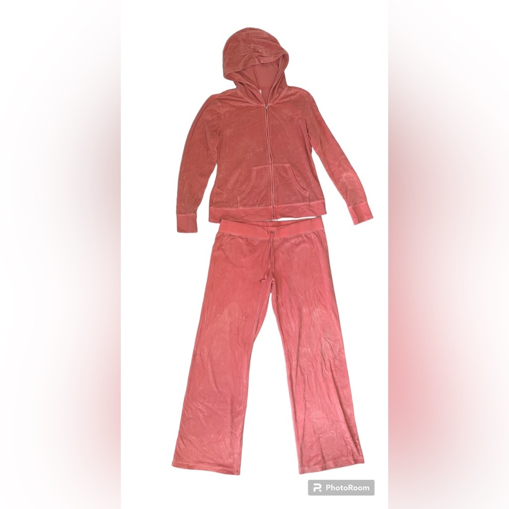 Women’s Peach Velour Tracksuit Set